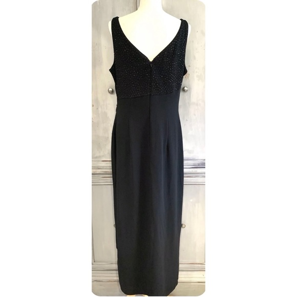 David Warren NY Vintage Black Dress Gown Sz 10/12 14 - Picture 3 of 8